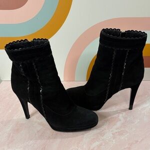LK Bennett Black Suede Heeled Boots